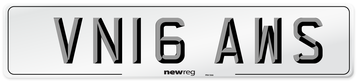 VN16 AWS Number Plate from New Reg